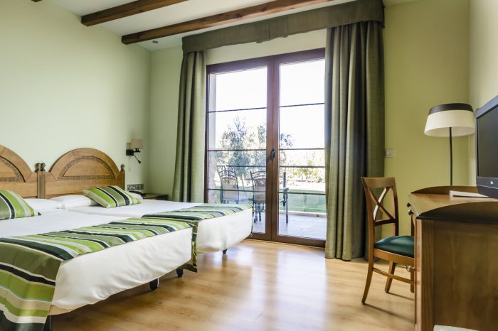 Habitación doble verde Hotel Rural Los Nogales